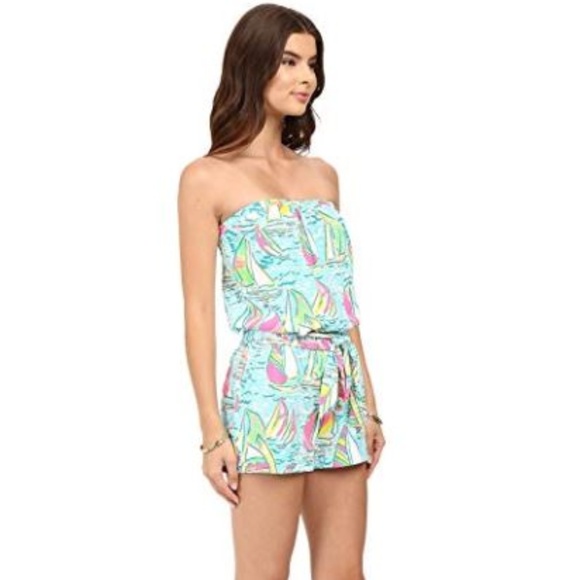 RARE You Gotta Regatta Ritz Strapless Romper - Picture 3 of 3
